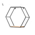 Wooden Board Metal Framed Storage Holder Rack Nordic Wall Mounted Floating Hexagon Shelf Geometric Frame Stand Rack Home Decor - Afford Today