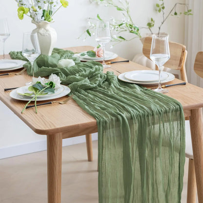 40x270cm Boho Gauze Fabric CheeseCloth Table Runner