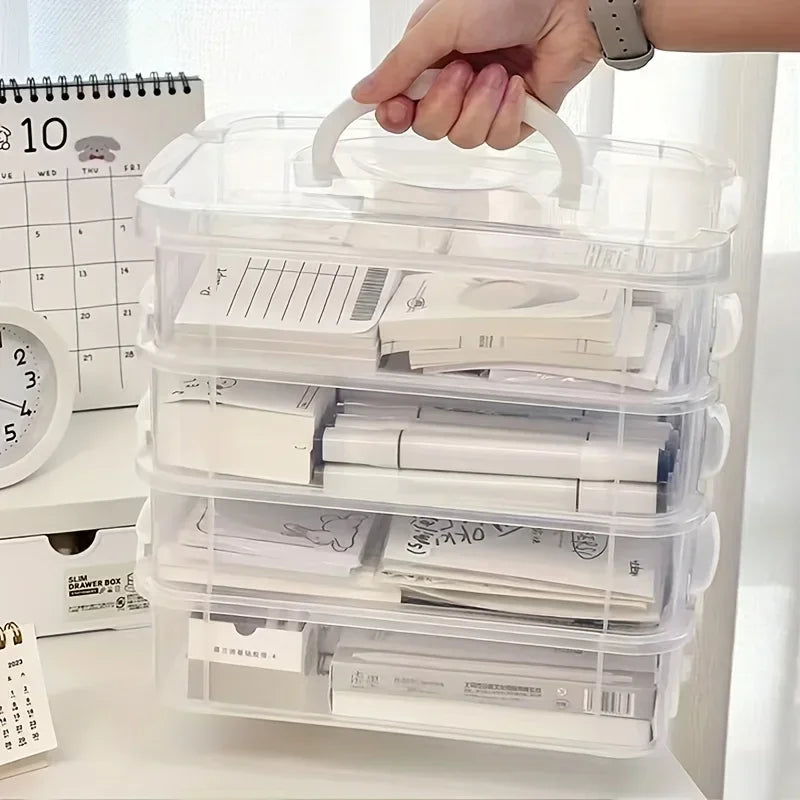 Extra Large 4-Tier Stackable Storage Box with Lid