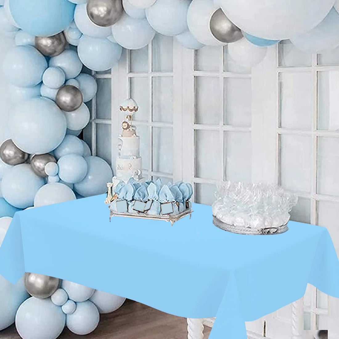 1/5 Pcs Multi Solid Color Disposable Plastic Tablecloth