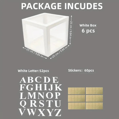 5pc White Balloon Box With 2 Set - Afford Today