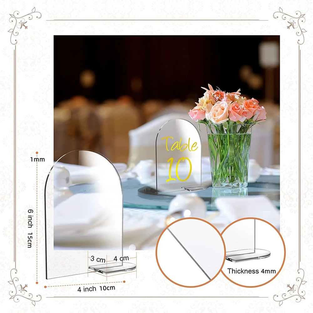5Pcs/Set Clear Arch Acrylic Sign With Stand