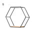 Wooden Board Metal Framed Storage Holder Rack Nordic Wall Mounted Floating Hexagon Shelf Geometric Frame Stand Rack Home Decor - Afford Today