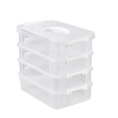 Extra Large 4-Tier Stackable Storage Box with Lid