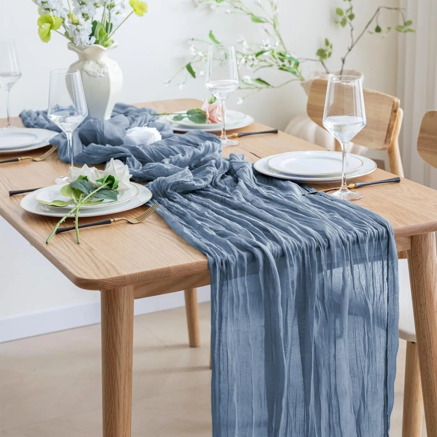 40x270cm Boho Gauze Fabric CheeseCloth Table Runner