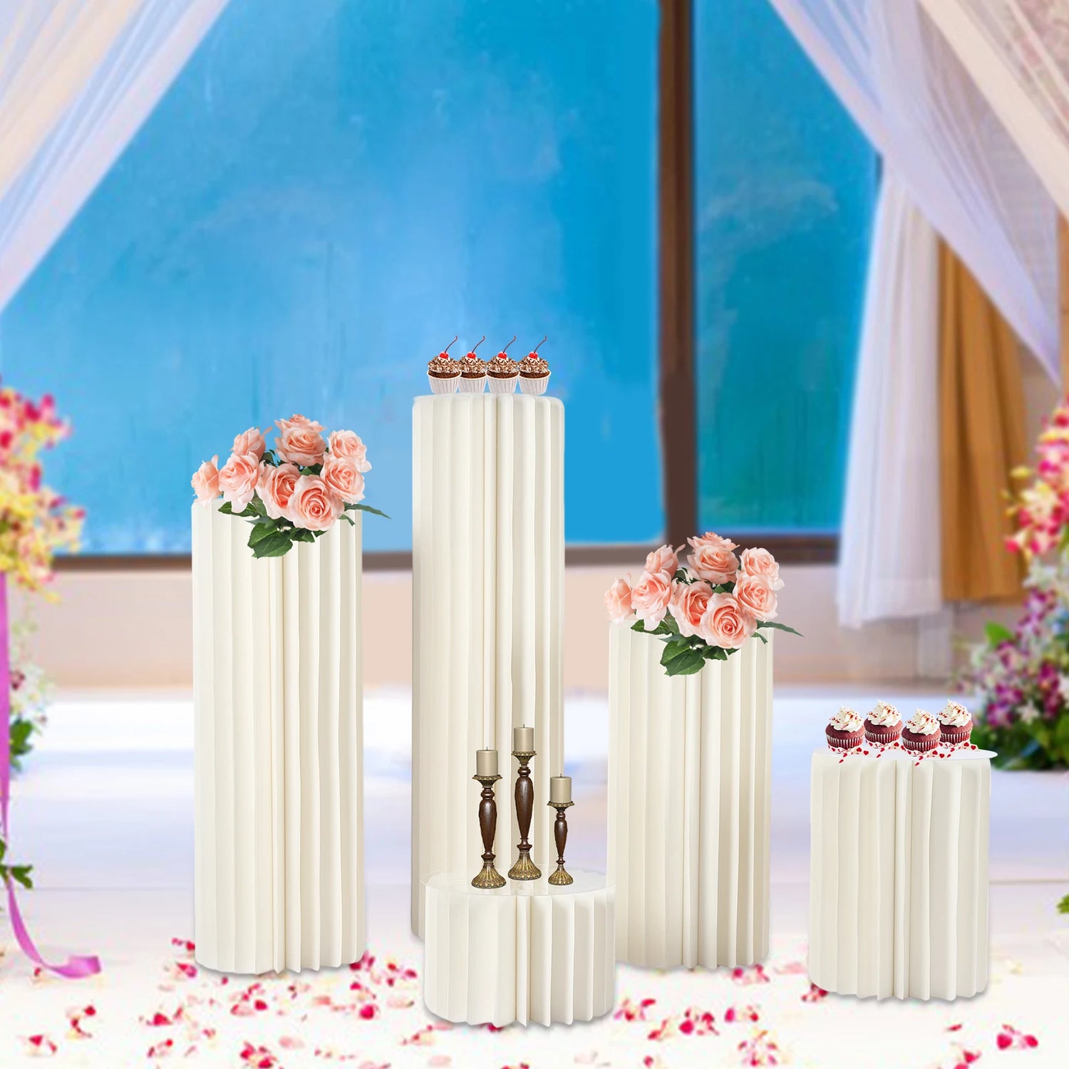 Wedding Centerpieces Cardboard Vases Set