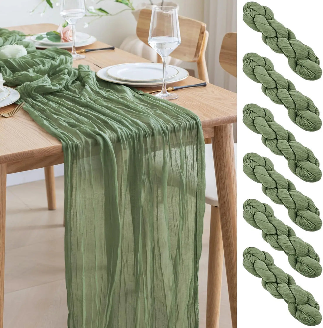 40x270cm Boho Gauze Fabric CheeseCloth Table Runner