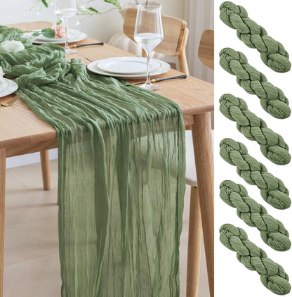 40x270cm Boho Gauze Fabric CheeseCloth Table Runner