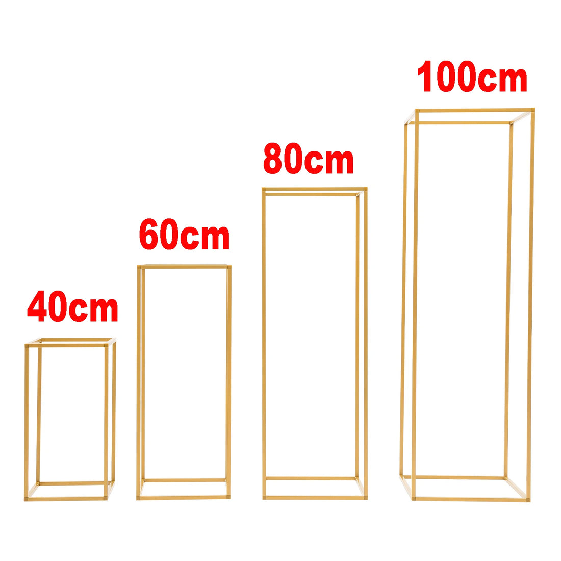 4 Different Height Metal Wedding Flower Stand Floor Geometric Vase Set