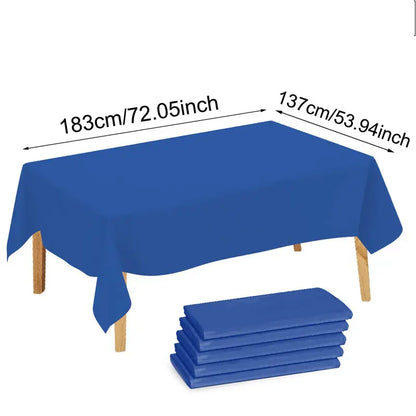 1/5 Pcs Multi Solid Color Disposable Plastic Tablecloth