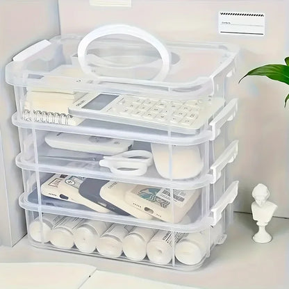 Extra Large 4-Tier Stackable Storage Box with Lid