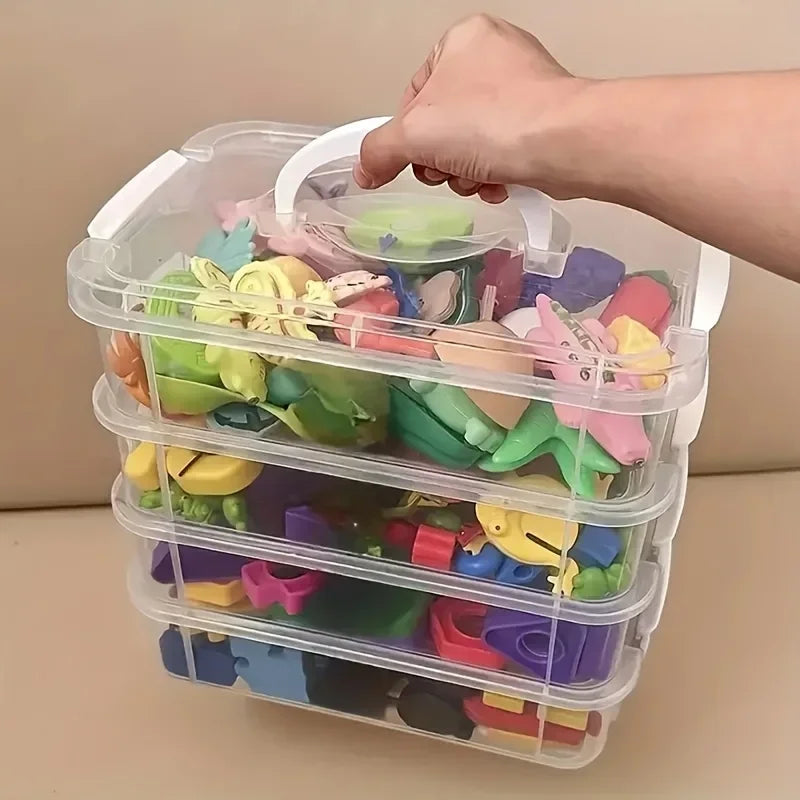 Extra Large 4-Tier Stackable Storage Box with Lid