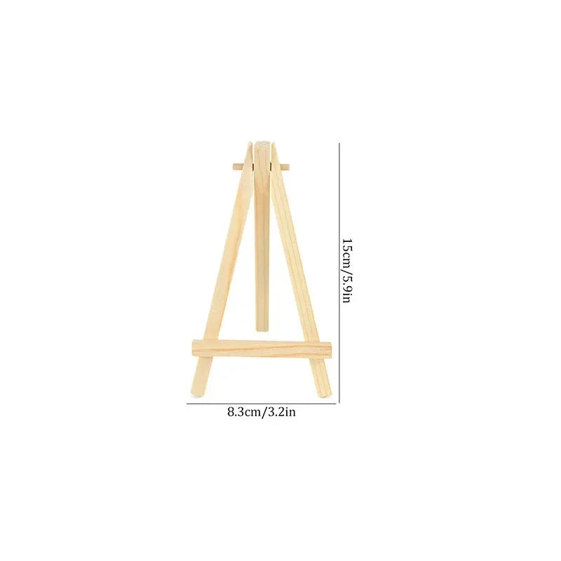 10pcs Wood Mini Easel Frame Desktop Triangle Display Stand