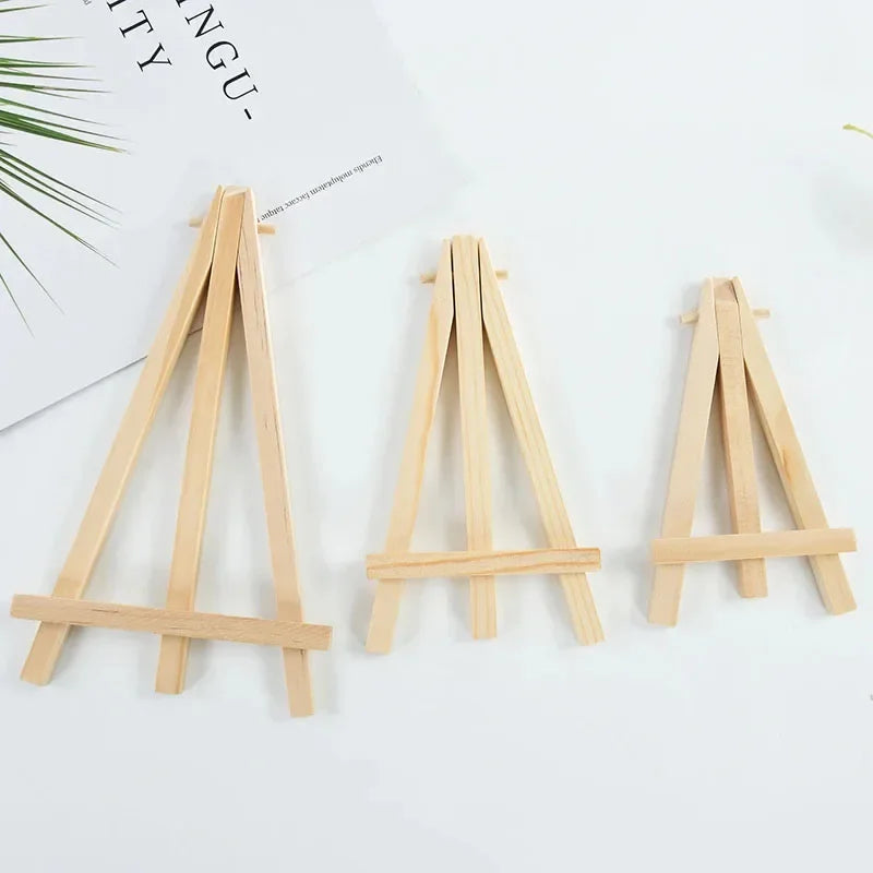 10pcs Wood Mini Easel Frame Desktop Triangle Display Stand