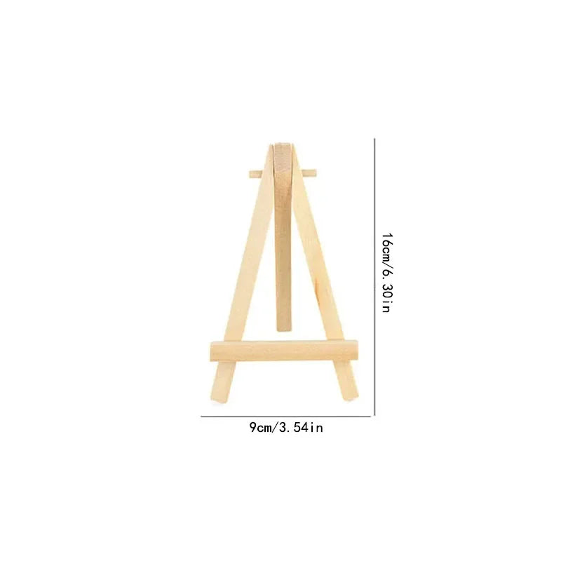10pcs Wood Mini Easel Frame Desktop Triangle Display Stand