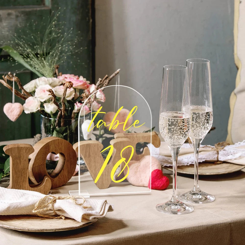 5Pcs/Set Clear Arch Acrylic Sign With Stand