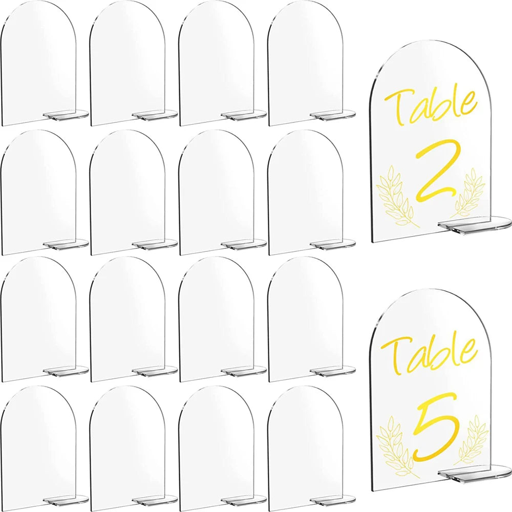 5Pcs/Set Clear Arch Acrylic Sign With Stand