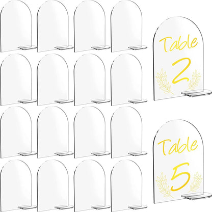 5Pcs/Set Clear Arch Acrylic Sign With Stand