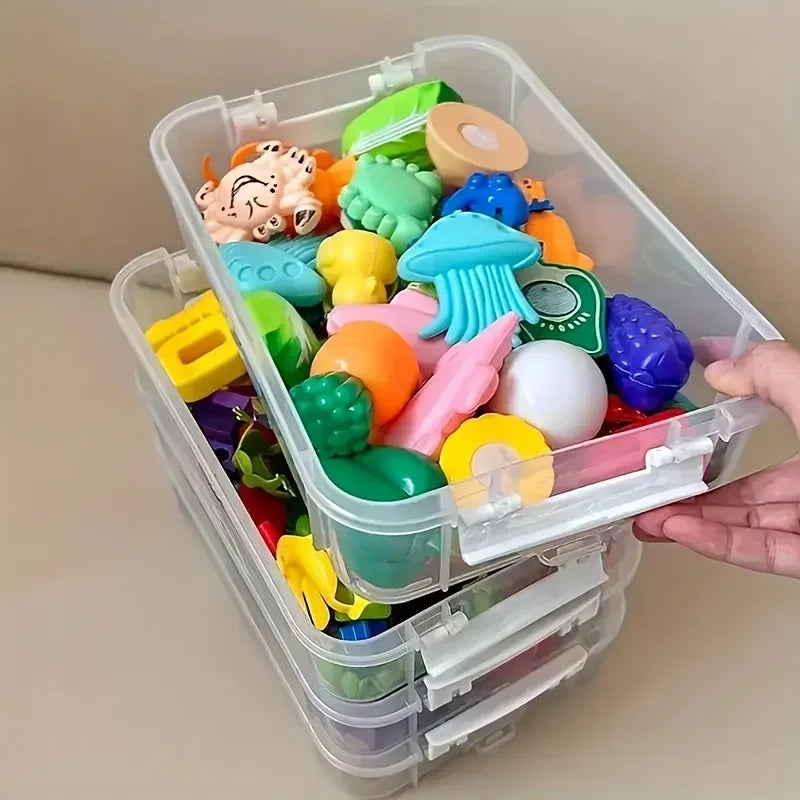 Extra Large 4-Tier Stackable Storage Box with Lid