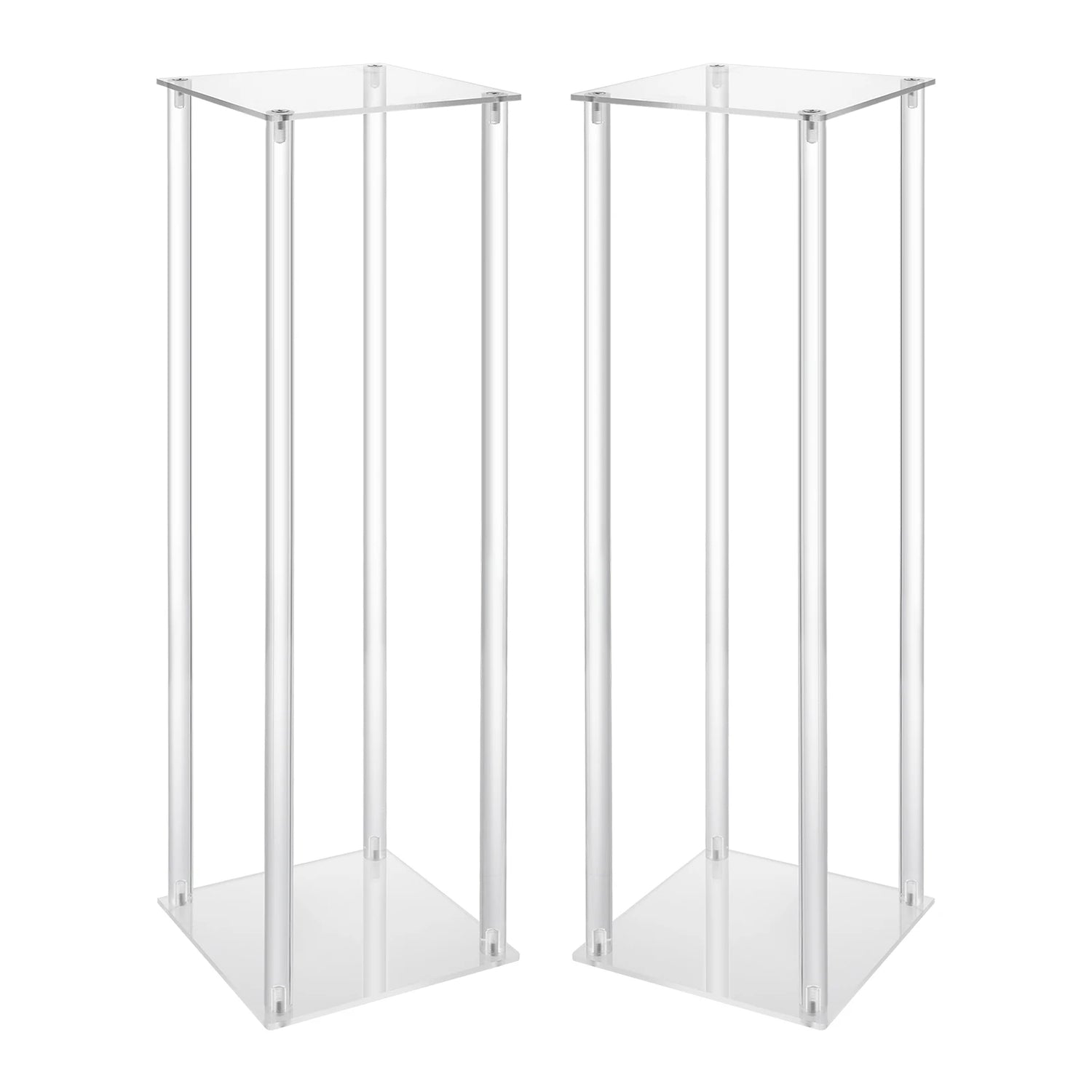 10Pcs Acrylic Vase Wedding Flower Stands Set 23.6&quot;H Clear Column Rack Geometric Display Stand for Home Party Wedding Decor - Afford Today