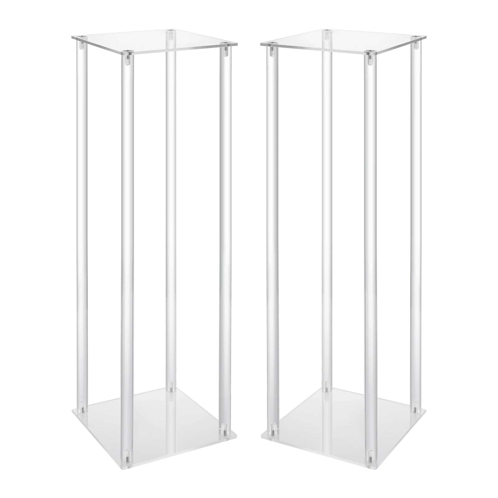 10Pcs Acrylic Vase Wedding Flower Stands Set 23.6&quot;H Clear Column Rack Geometric Display Stand for Home Party Wedding Decor - Afford Today
