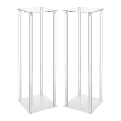 10Pcs Acrylic Vase Wedding Flower Stands Set 23.6&quot;H Clear Column Rack Geometric Display Stand for Home Party Wedding Decor - Afford Today