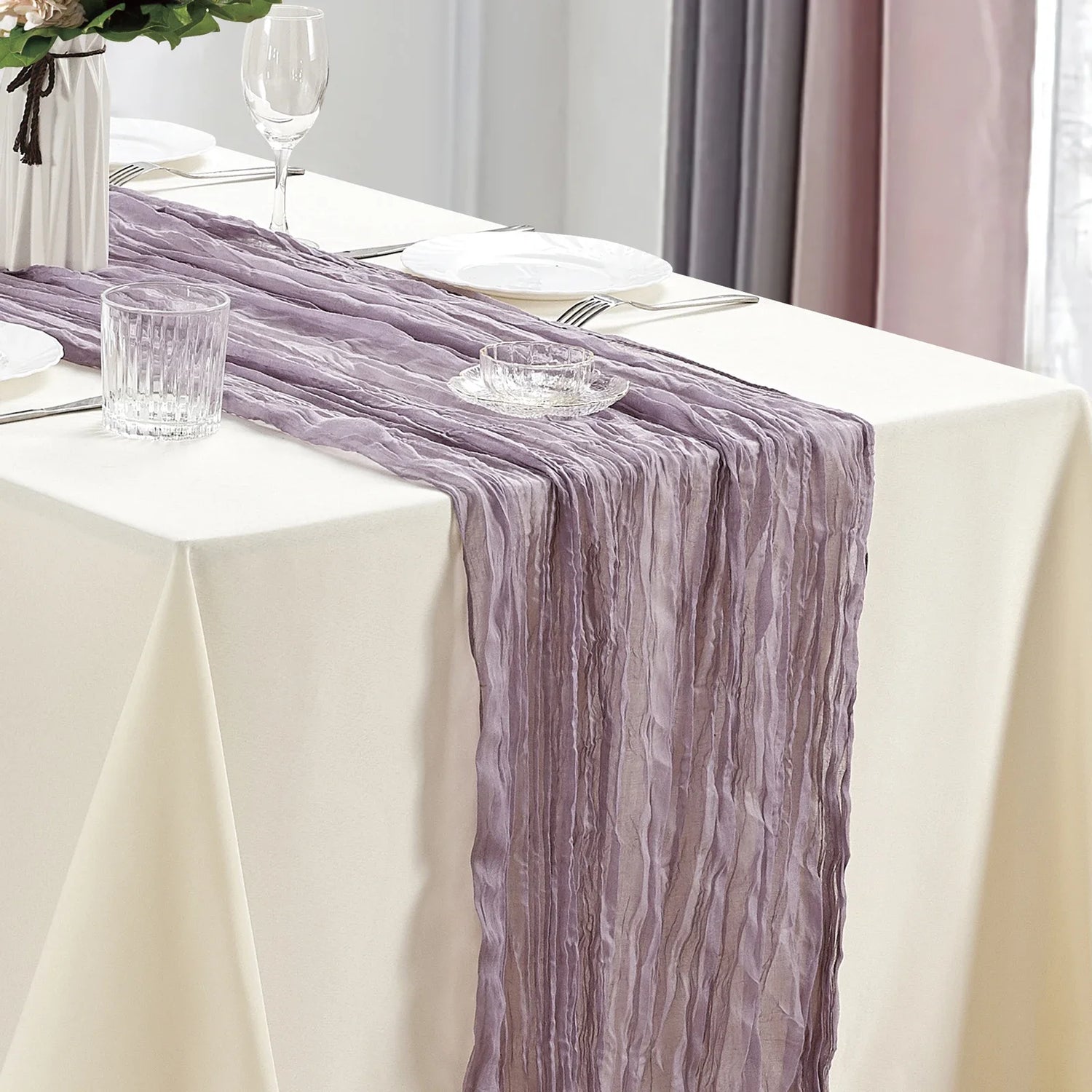 40x270cm Boho Gauze Fabric CheeseCloth Table Runner