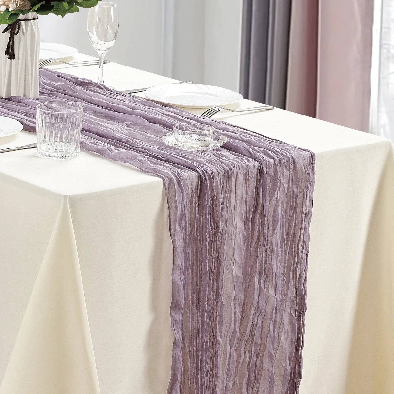 40x270cm Boho Gauze Fabric CheeseCloth Table Runner