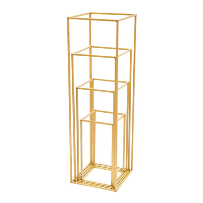 4 Different Height Metal Wedding Flower Stand Floor Geometric Vase Set