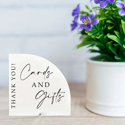 Elegant Acrylic Wedding Cards and Gifts Half Arch Sign - Afford Today