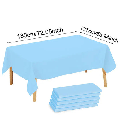 1/5 Pcs Multi Solid Color Disposable Plastic Tablecloth