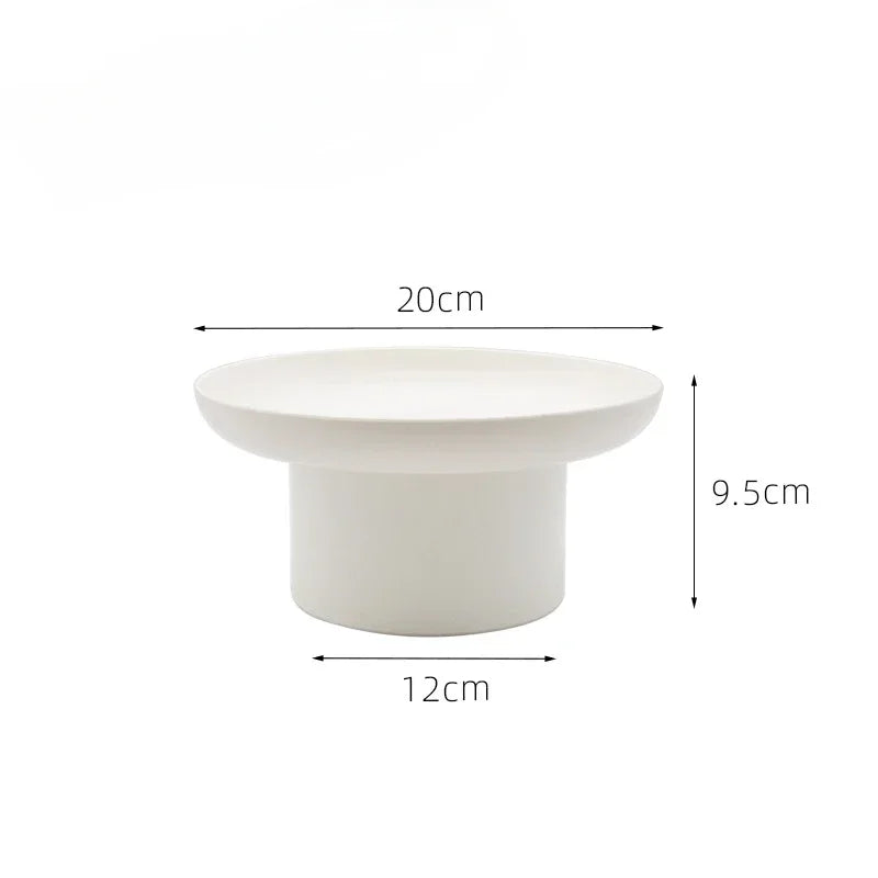 ABS Fruit Plate With Base Solid Pattern Simple Creative Fruit Plate Home Decorative Plate Living Room Coffee Table Candy Plate - Afford Today