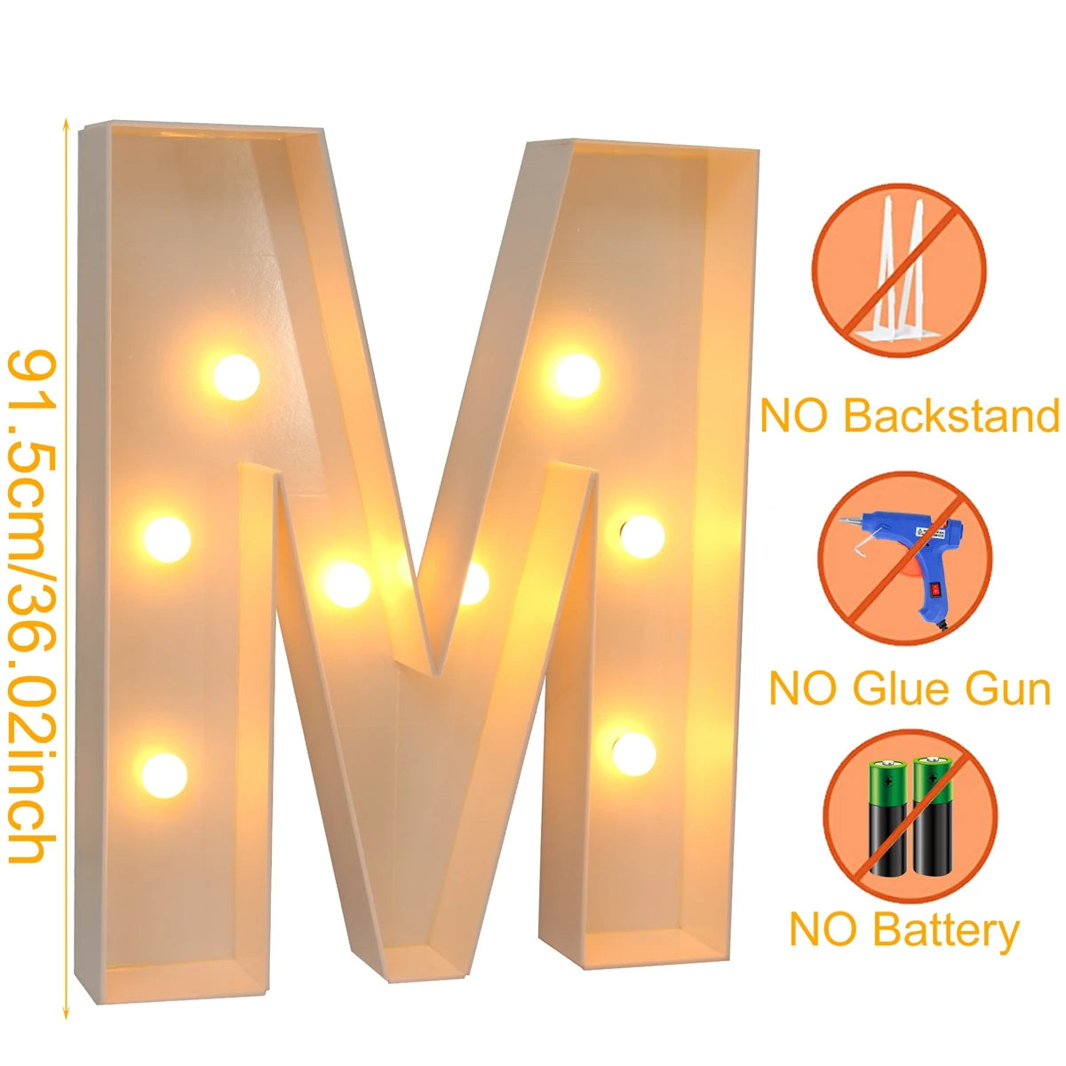 91.5CM Giant Letter Led Light Frame Box