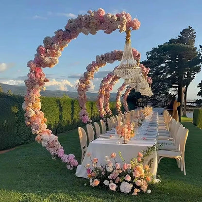 Artificial Flower Arch Crystal Chandelier Bracket Metal Iron Semicircle Frame - Afford Today