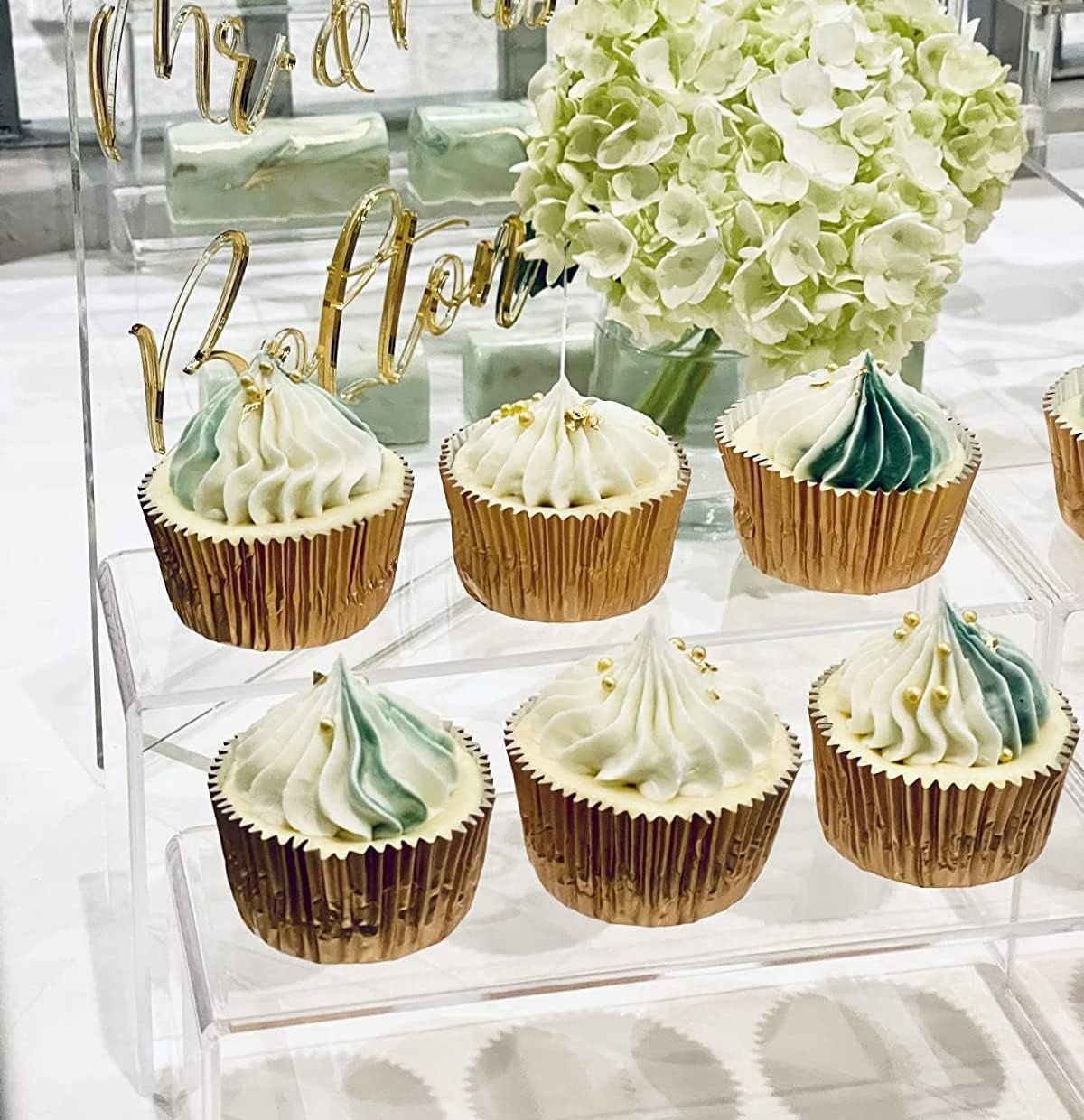 6-Piece Clear Acrylic Display Risers for Shoes, Cupcakes, and Desserts